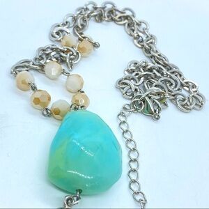 Long Tassle Glass Beads Necklace